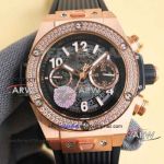 2024 Replica Hublot Big Bang Rose Gold Case Rubber Strap Watch 